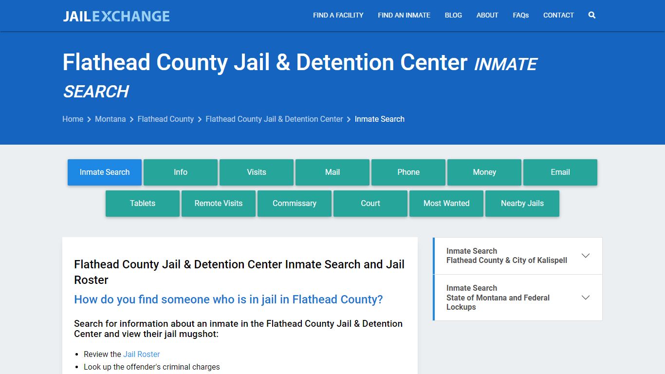 Flathead County Jail & Detention Center Inmate Search