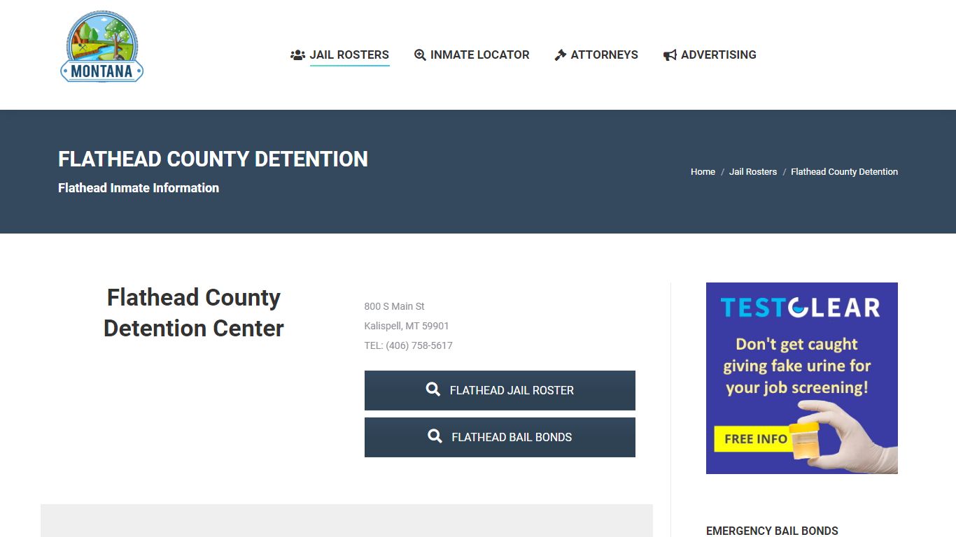 Flathead County Detention - MONTANA JAIL ROSTER